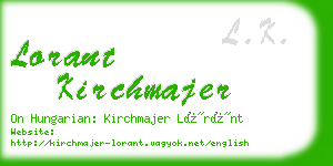 lorant kirchmajer business card